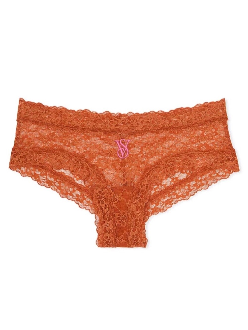 Victoria's Secret The Lacie Posey Lace Cheeky Panty ORANGE SMALL